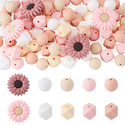 Mixed Shapes Силиконовые фокусные шарики, DIY уход за ожерельем, разнообразные, 14~30x14~30x9~15 мм, отверстие : 2~3 мм, 84 шт / комплект