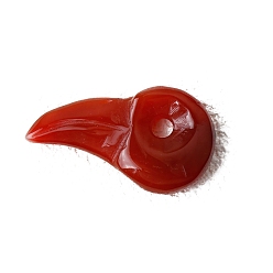 Красный Камень Природные красной яшмы подвески, птица, 23x43 мм, отверстие : 5 мм