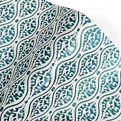 чирок Ткань из искусственной кожи с тиснением цветочного узора, для поделок из кожи, аксессуары для изготовления сумок, зелено-синие, 30x135 см