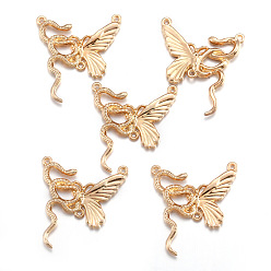 Light Gold Сплав ссылки люстра компонент, бабочка, золотой свет, 28x26 мм, отверстие : 1 мм