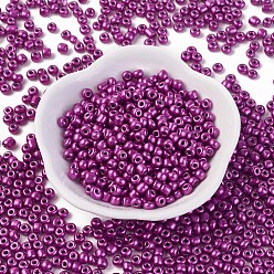 Dark Orchid Baking Paint Glass Seed Beads, Dark Orchid, 6/0, 4~5x3~4mm, Hole: 1~2mm, about 4500pcs/bag