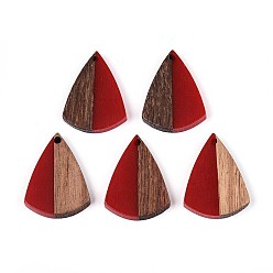 (123L) Белый крем непрозрачный блеск Подвески из смолы и ореха, слеза, огнеупорный кирпич, 25.1x18.9x3.4 мм, отверстие : 1.6 мм