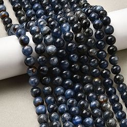Кианит Натуральные нити из кианита / цианита / дистенового бисера, круглые, 8~8.5 мм, отверстие : 1 мм, около 48 шт / нитка, 15.16~15.24'' (38.5~38.7 см)