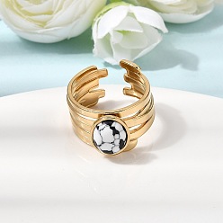 Золотой 304 открытые манжеты из нержавеющей стали для женщин, круглые, с синтетическими бирюзовый, золотые, 9 мм, внутренний диаметр: 18 мм