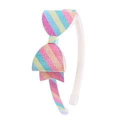 Farbig Haarbänder aus Stoff mit Glitzerschleife, Haar-Accessoires für Mädchen, Streifenmuster, Farbig, 160 mm