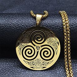 Золотой 201 подвесные из нержавеющей стали ожерелья, матросский узел, золотые, 23.54 дюйм (59.8 см)