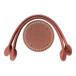 Верблюжий Pu кожа вязание крючком круглые сумки дно и ручки сумки, верблюжие, внизу: 150 мм