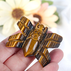 Тигровый глаз Натуральный тигровый глаз, резные фигурки пауков, статуи для украшения рабочего стола для домашнего офиса, 35x60 мм