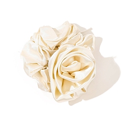 (404) Непрозрачное AB Кислое яблоко Атласные розовые эластичные аксессуары для волос для девочек или женщин, резинка для волос / резинки для волос, Держатель конского хвоста, цветочный белый, 120x90x30 мм