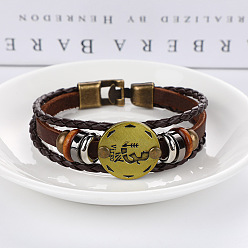 Рыбы Браслеты из искусственной кожи с тройным слоем из нескольких нитей, плоские круглые браслеты из сплава в виде созвездия для мужчин и женщин, Рыбы, 7-1/8 дюйм (18 см)