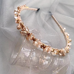 Персиковый Слойка Блестящие элегантные стеклянные резинки для волос, аксессуары для волос для девочек и женщин, розовые, 380 мм