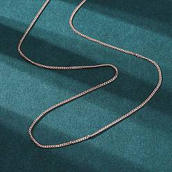 Розовый Позолоченный Долговечные латунные ожерелья с ожерельем из латуни, с застежкой омар коготь, без никеля , Настоящее розовое золото покрыто, 18.11 дюйм (46 см), 1.2 мм