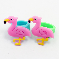 Ярко-Розовый Кольца из ПВХ, фламинго, ярко-розовый, внутренний диаметр: 21 мм