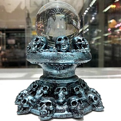 Темно-Голубой Украшения для пьедестала скульптуры из черепа, держатель хрустального шара, для домашнего офисного стола, глубокое синее небо, 113x110x85 мм