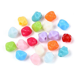 (52) Непрозрачная лаванда Непрозрачные акриловые бусины, самородки, разноцветные, 6x7x5.5 мм, отверстие : 1.8 мм, Около 6250 шт / 500 г