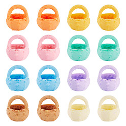 (52) Непрозрачная лаванда 16шт. 8 цвета, миниатюрные украшения в виде цветочных корзин из смолы, аксессуары для домашнего кукольного домика с микро-ландшафтом, притворяясь опорными украшениями, разноцветные, 25x26x27.5 мм, 2 шт / цвет