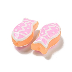 Бледно-Розовый Прозрачные стеклянные бусины ручной работы, бусины ручной работы, с эмалью, рыба, розовый жемчуг, 21.5x11x8.5~10 мм, отверстие : 1.2~1.5 мм