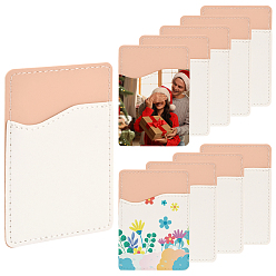 Персиковый Слойка 10шт. держатель для карт из искусственной кожи на заднюю панель телефона, прямоугольные, розовые, 9.7x6.6x0.15 см