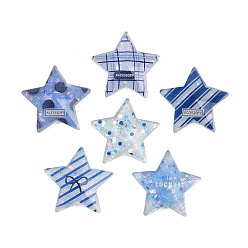 Звезда Прозрачные смолы кабошоны, с блестка, звезда, 23~23.5x24.5x8~8.5 мм