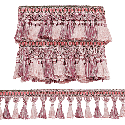 Pink 6.25m полиэстеровые ленты-кисточки, украшение портьеры, розовые, 4 дюйм (100 мм), около 6.84 ярдов (6.25 м) / комплект