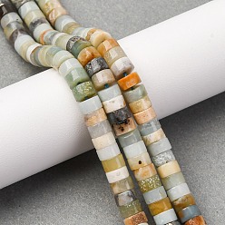 Flower Amazonite Натуральный цветок амазонитовые бусины пряди, диск, Heishi бусы, 6x3.5 мм, отверстие : 0.8 мм, около 113~114 шт / нитка, 14.92'' (37.9 см) ~ 15.08'' (38.3 см)