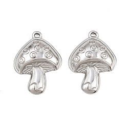 Нержавеющая Сталь Цвет 304 подвески из нержавеющей стали, грибные прелести, цвет нержавеющей стали, 21.5x15.5x4 мм, отверстие : 1.2 мм