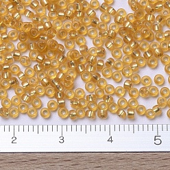 (RR4) Silverlined Dark Gold MIYUKI Round Rocailles Beads, Japanese Seed Beads, 11/0, (RR4) Silverlined Dark Gold, 11/0, 2x1.3mm, Hole: 0.8mm, about 5500pcs/50g