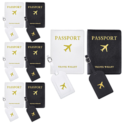 (52) Непрозрачная лаванда 8 шт. 2 комплекты из искусственной кожи для багажной бирки и обложек для паспорта, прямоугольные, разноцветные, 142x110x6 мм