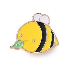 Желтый Пчелы с эмалированными булавками в виде листьев, булавки из сплава для лацканов одежды рюкзака, желтые, 21x24 мм
