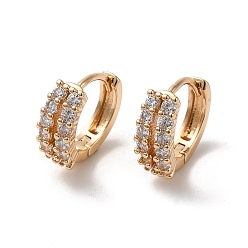 Light Gold Micro cuivres ouvrent zircons boucles d'oreilles, rectangle creux, or et de lumière, 13x15x5.5mm