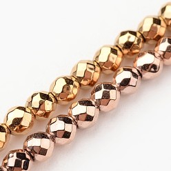 (52) Непрозрачная лаванда Экологически чистые прочные бусины с немагнитным покрытием из синтетического гематита, гладкие нити, граненые круглые, разноцветные, 3 мм, отверстие : 1 мм, около 135 шт / нитка, 15.5 дюйм