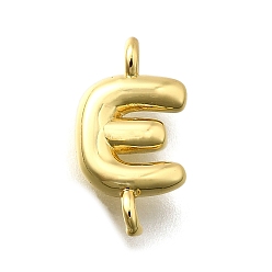 Letter E Подвески из латуни, без свинца и без кадмия, долговечный, стойки покрытие, реальный 18 k позолоченный, Письмо E, 12.5x7x2.5 мм, отверстие : 1.2 мм
