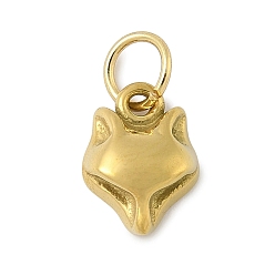 Лиса 304 прелести нержавеющей стали, с целью перехода в кольце, золотые, лиса, 11.5x8.5x4 мм, отверстие : 4.3 мм