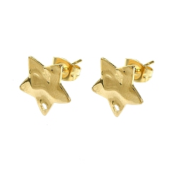 Звезда 304 Фурнитура для сережек-гвоздиков из нержавеющей стали с ионным покрытием (IP), звезда, 12x12.5 мм, отверстие : 1.4 мм, контактный: 10.5 mm.