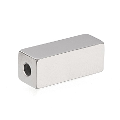 Нержавеющая Сталь Цвет 304 из нержавеющей стали бусы, кубоид, цвет нержавеющей стали, 16x6x6 мм, отверстие : 2 мм