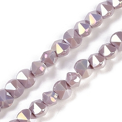 чертополох Стеклянные бусины с гальваническим покрытием , граненые, позолоченные цвета ab, конус, чертополох, 5x6.5x5 мм, отверстие : 1.2 мм, около 95~100 шт / нитка, 18.66~19.06'' (47.4~48.4 см)