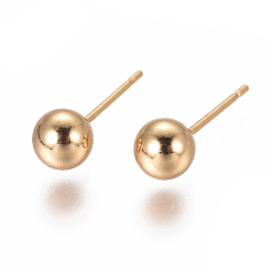 Золотой Вакуумное покрытие pvd 304 серьги-гвоздики из нержавеющей стали, долговечный, гипоаллергенные серьги, золотые, 17x6 мм, штифты : 0.8 мм