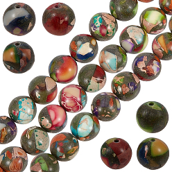Colorful 1 Strand Dyed Natural Imperial Jasper Round Beads Strands, Colorful, 8mm, Hole: 1mm, about 49pcs/strand, 15.16''(38.5cm)