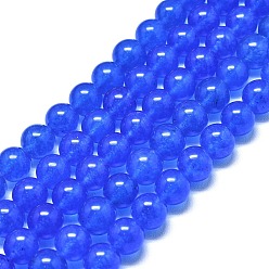 Темно-Синий Натуральный Malaysia нефритовые бусы пряди, окрашенная и подогревом, круглые, темно-синий, 10 мм, отверстие : 1.2 мм, около 39 шт / нитка, 14.96 дюйм (38 см)
