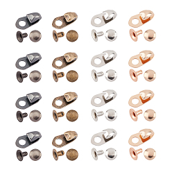 Mixed Color Alloy Boot Lace Hooks, for Climbing and Outdoor Shoes, with Rivets, Oval, Mixed Color, 20x9x7mm, Hole: 5mm, 4 colors, 10sets/color, 40sets/box