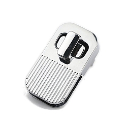 Платина Замки для кошельков из сплава с 3шт. винтами и 1шт. прокладкой из ПК, принадлежности для изготовления женских сумок, прямоугольные, платина, 3.9x2.1 см