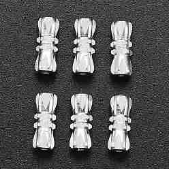 Серебро Застежками винт латунный, серебряные, 12x5 мм