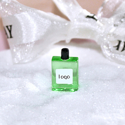 Light Green Mini Resin Perfume Bottle Model, Miniature Dollhouse Decorations Accessories, Light Green, 17x11x4mm