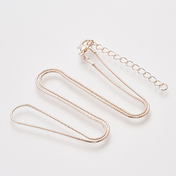 Розовое Золото Изготовление колье из латуни, с карабин-лобстерами , розовое золото , 18.5 дюйм (47.2 см), 1 мм