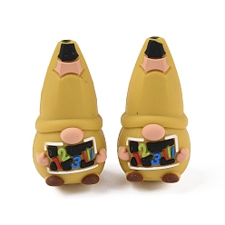 Gnome Силиконовые бусины на тему дня учителя, гном, 34x17x17 мм, отверстие : 2 мм