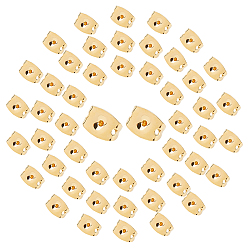 Real 18K Gold Plated 200Pcs Brass Friction Ear Nuts/Earring Backs, Long-Lasting Plated, Real 18K Gold Plated, 4.5x6x3mm, Hole: 0.9mm, 200pcs/box