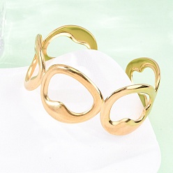 Золотой 304 женские браслеты-манжеты из нержавеющей стали, золотые, 1-1/8 дюйм (3 см), внутренний диаметр: 2-1/8 дюйм (5.5 см)