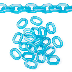 Темно-Голубой 20шт. прозрачных акриловых быстроразъемных соединителей, ab color овальные ссылки, глубокое синее небо, 19x14 мм