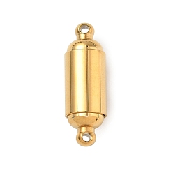 Золотой Магнитные застежки, нержавеющая сталь 304, с петлями, колонка, золотые, 23x7.5 мм, отверстие : 1.4 мм