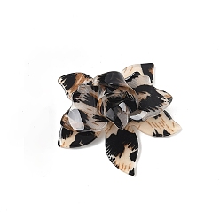 Цветок 3d акриловые подвески, леопардовым принтом, цветок, 45.5x51x19 мм, отверстие : 1.8 мм
